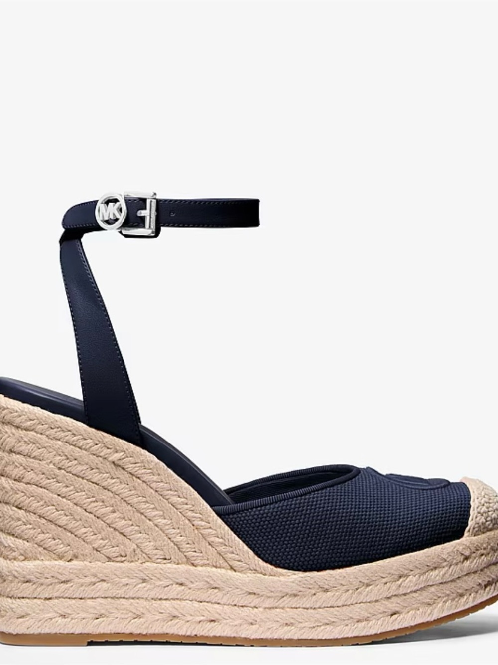 Michael Kors Navy and Cream Espadrille Wedge Sandals - Picture 7 of 7